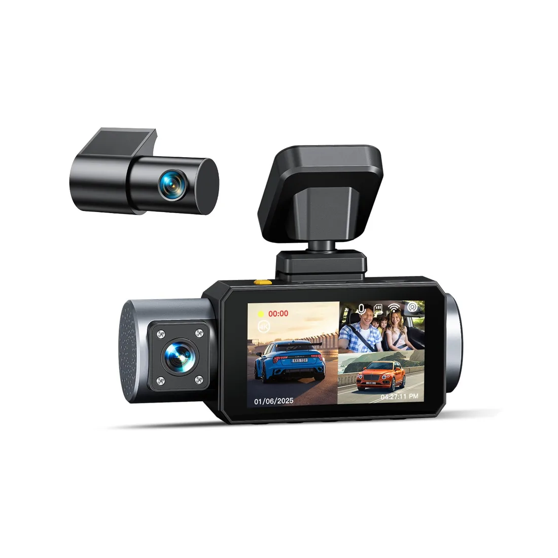 GKU D1000 three-channel dash cam